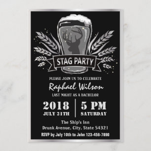 Carte de fête de garçon moderne pour la bière d'or