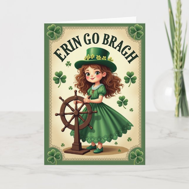 Carte de fête de la fille irlandaise (Devant)