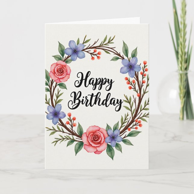 Carte de Fête de la Fleur de Rose (Devant)