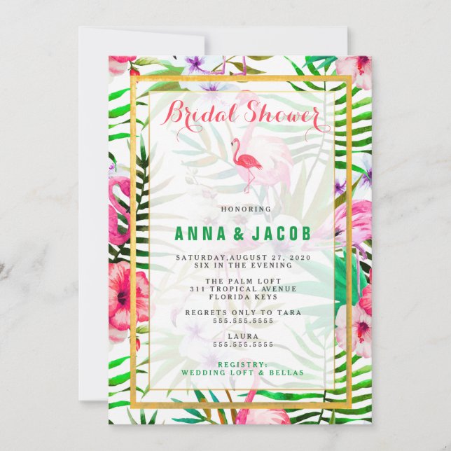Carte de Fête de la mariée de Flamant rose de 311 (Devant)
