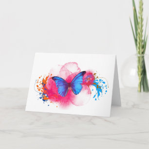 Carte de fête de la mère biologique papillon aquar