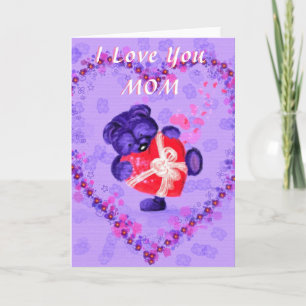 Carte de fête de la mère de mignonne Bear I Love Y