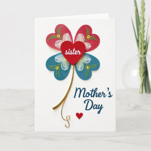 Carte de Fête de la Sœur Pleine de Tendresse en Fl