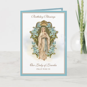 Carte de fête de la Vierge Marie Lourdes