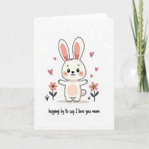 Carte de Fête de l'Amour de Lapin Mignon