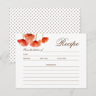 Carte de Fête de l'mariée Chic Red Poppy Flowers R