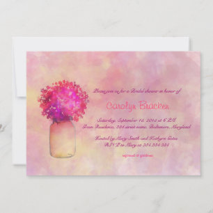 Carte de Fête de l'mariée Whimsical Pink Flower/Ma