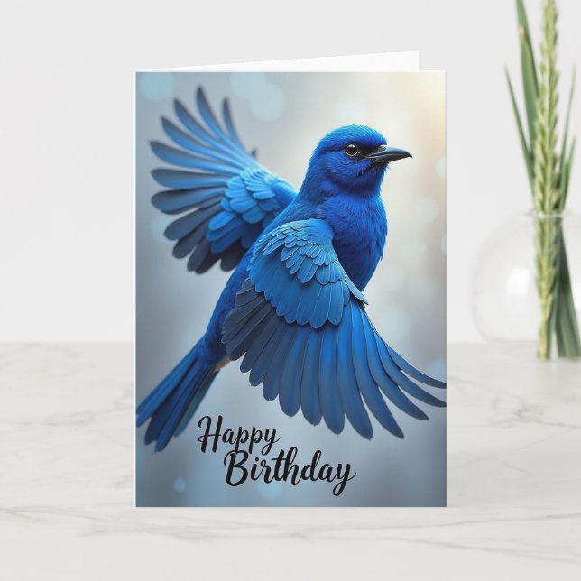 Carte de fête de l'oiseau volant (Devant)
