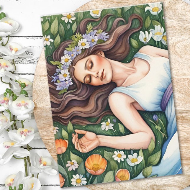 Carte de fête de l'Ostara Déesse Équinoxe de Print (Ostara Goddess Spring Equinox Sabbat Wicca Holiday Card)