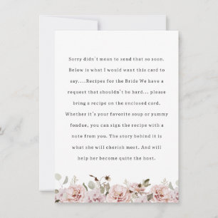 Carte de Fête de Mariage avec Détails Floraux Rose