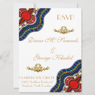 Carte de fête de mariage ethnique africaine Dashik