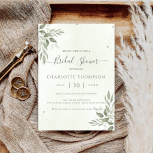 Carte de Fête de Mariage Moderne Sage Greenery Chi