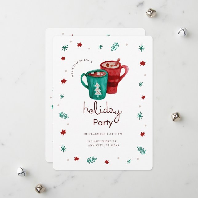 Carte de Fête de Noël (Devant/Arrière en situation)