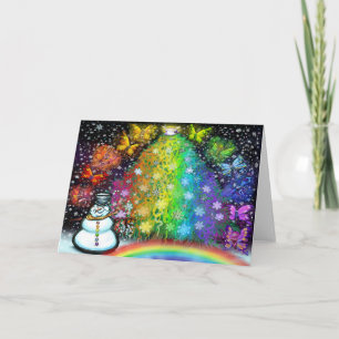 Carte de fête de Noël arc-en-ciel entrelacé
