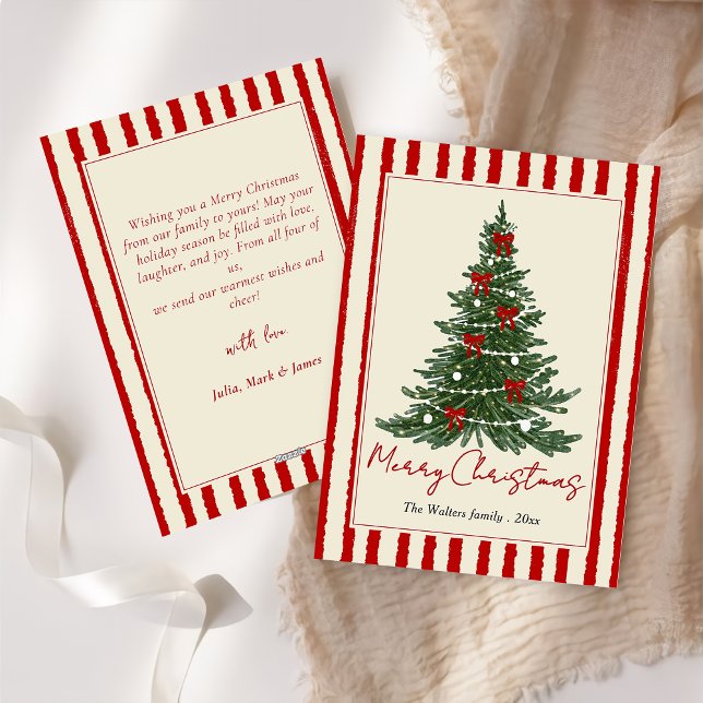 Carte de fête de Noël élégante avec arbre (Créateur téléchargé)