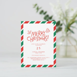 Carte de fête de Noël moderne Doodle