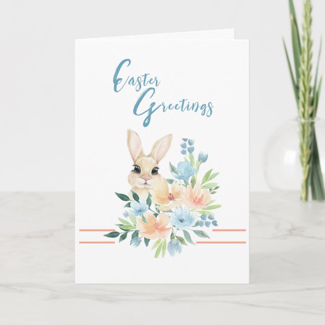 Carte de fête de Pâques Bouquet de lapin de Pâques (Devant)