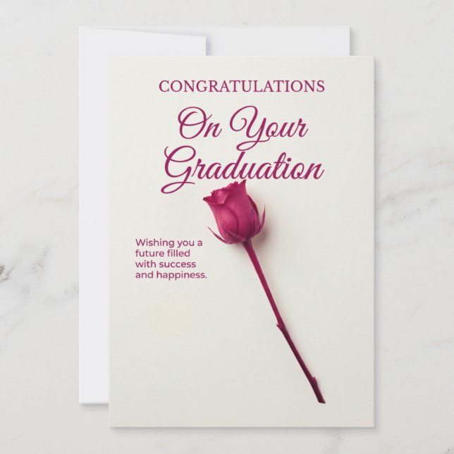Carte de Fête de Remise de Diplôme Florale Rouge p (Devant)
