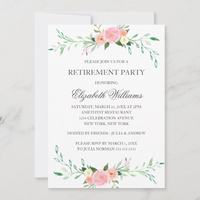 Carte de fête de retraite Wildflower Floral (Devant)