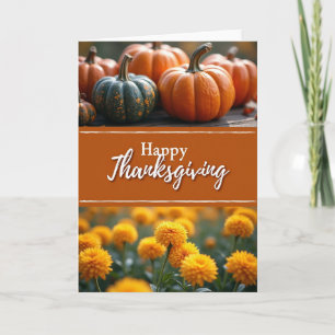 Carte de Fête de Thanksgiving avec Fleurs