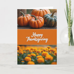 Carte de Fête de Thanksgiving en Fleurs