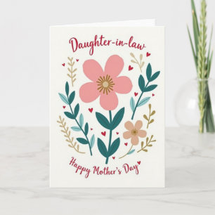 Carte de Fête des belles-filles florale