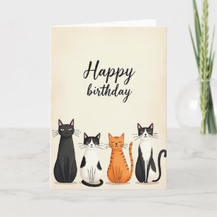 Carte de fête des chats mignons