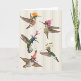 Carte de fête des colibris