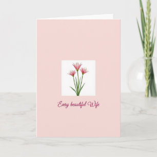 Carte de Fête des Épouses à Fleurs Roses