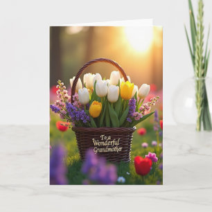 Carte de Fête des Grands-mères en Fleurs