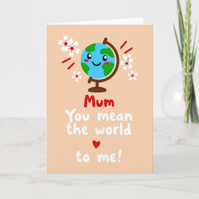 Carte de Fête des Mamans Smiling Earth (Devant)