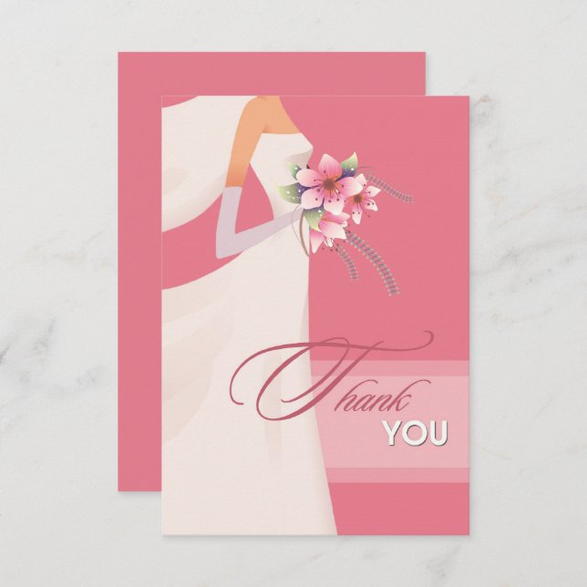 Carte de Fête des mariées de Merci Silhouette Brid (Devant / Derrière)