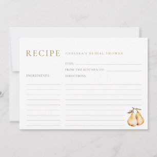 Carte de Fête des mariées de poires d'aquarelle