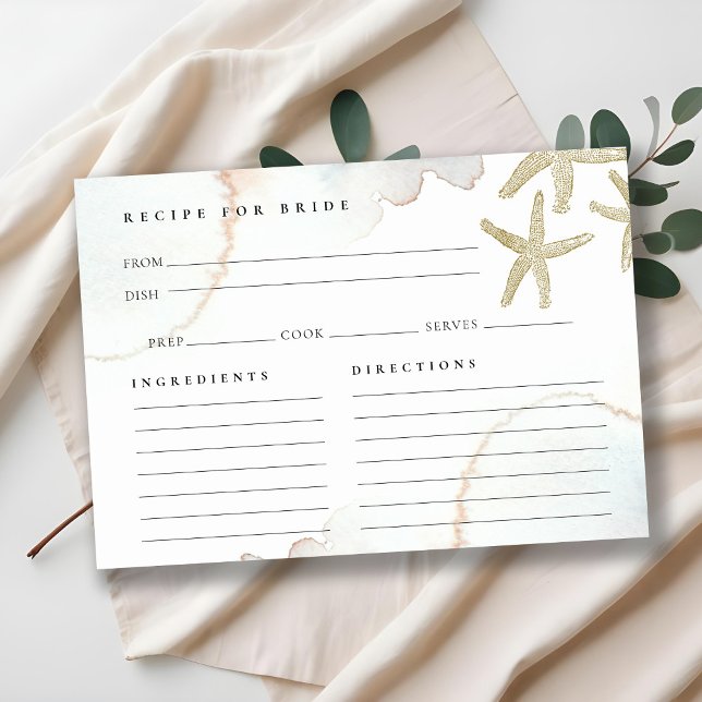Carte de Fête des mariées Gold Starfish Recette po (Créateur téléchargé)
