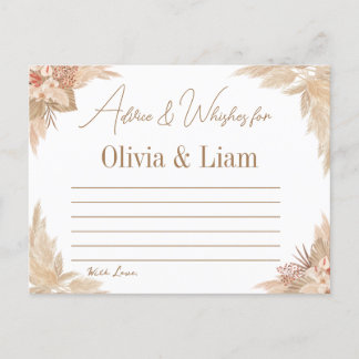 Carte de Fête des mariées Pampas Grass Advice & Wi