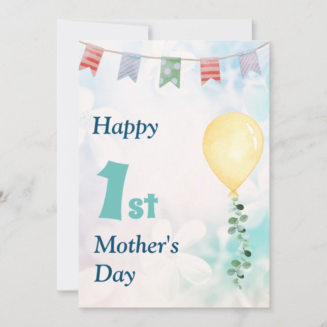 Carte de fête des mères 1ère adorable et joyeuse (Devant)