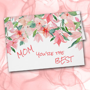 Carte de fête des mères à bordure florale rose cor