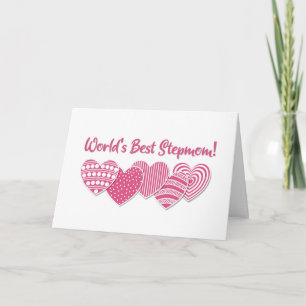 Carte de fête des mères à coeurs roses pour belle-