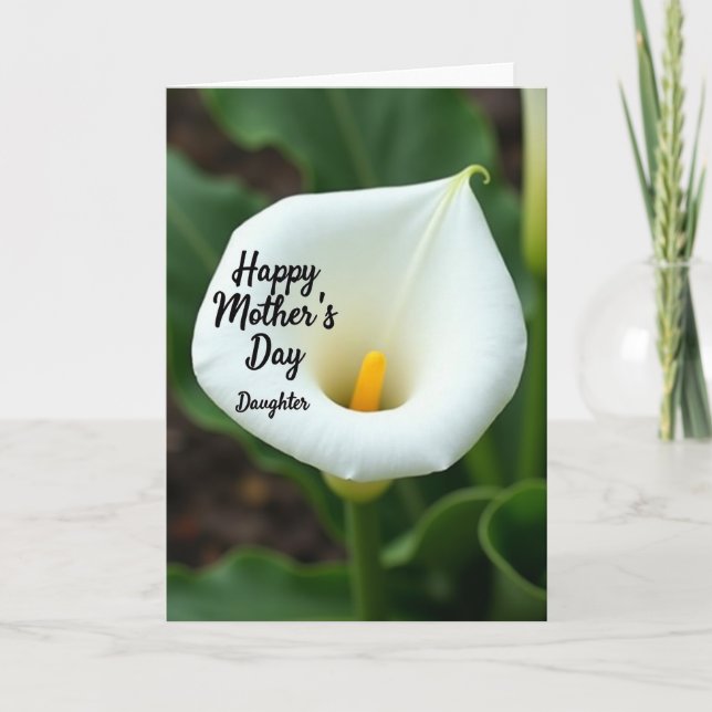 Carte de fête des mères à fleur d'arum (Devant)