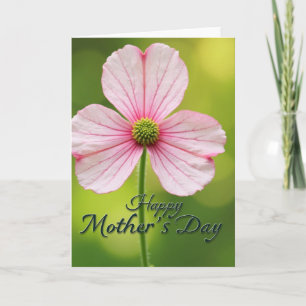 Carte de fête des mères à fleurs rose tendre