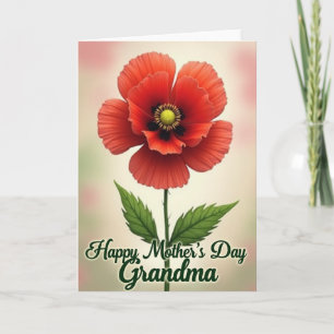 Carte de fête des mères à fleurs rouges veloutées