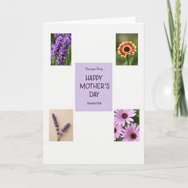 Carte de fête des mères à fleurs violettes (Devant)
