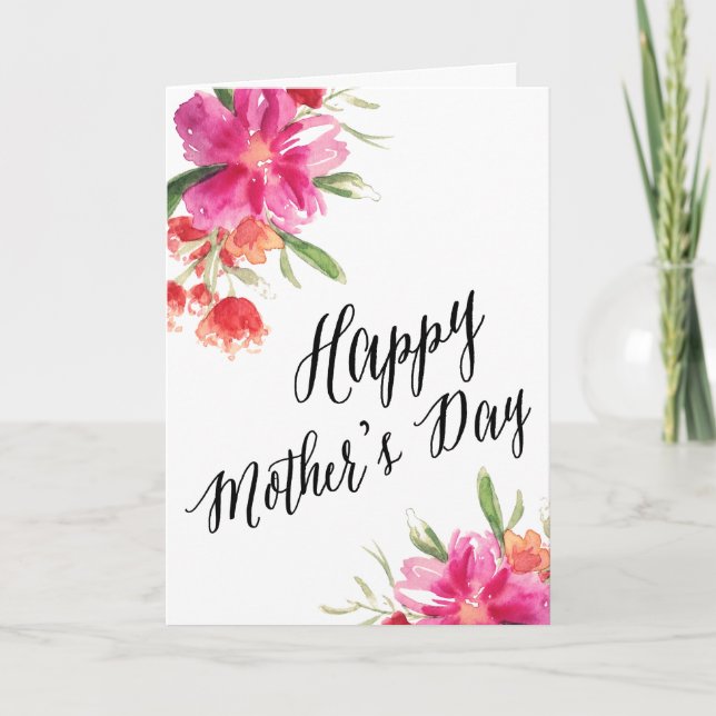 Carte de fête des mères à fleurs vives (Devant)