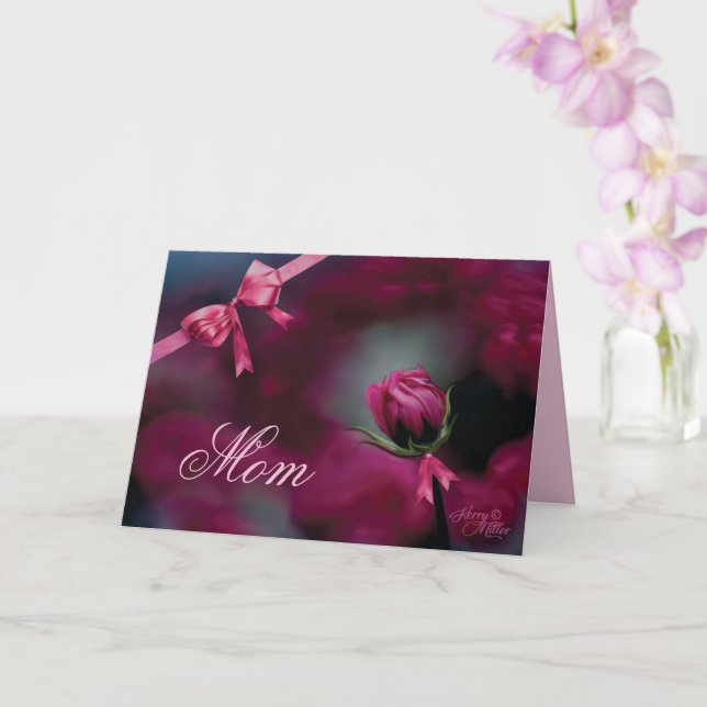 Carte de fête des mères à la rosebud rose (Orchidée)