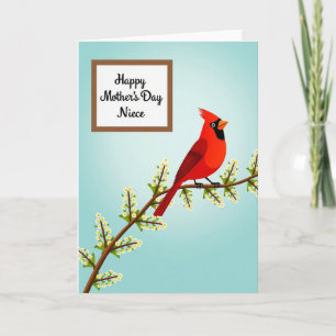 Carte de Fête des Mères à l'Oiseau à Plumet