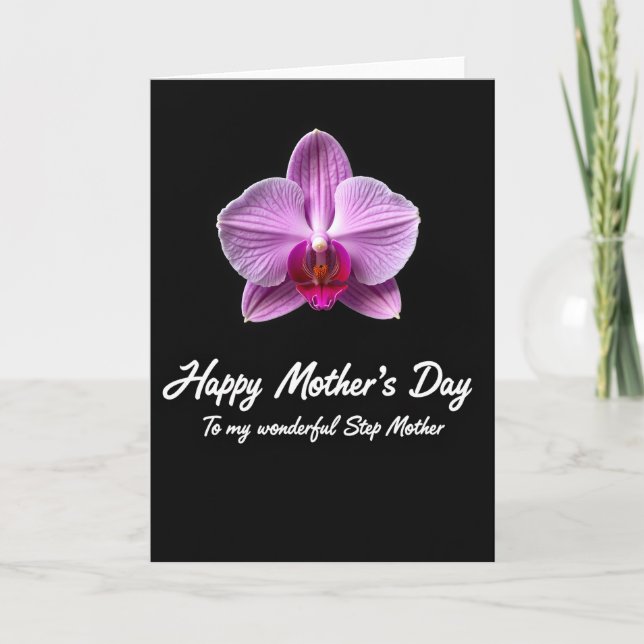 Carte de Fête des Mères à l'Orchidée Pourpre (Devant)