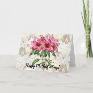 Carte de fête des mères à motif de lys et de colom