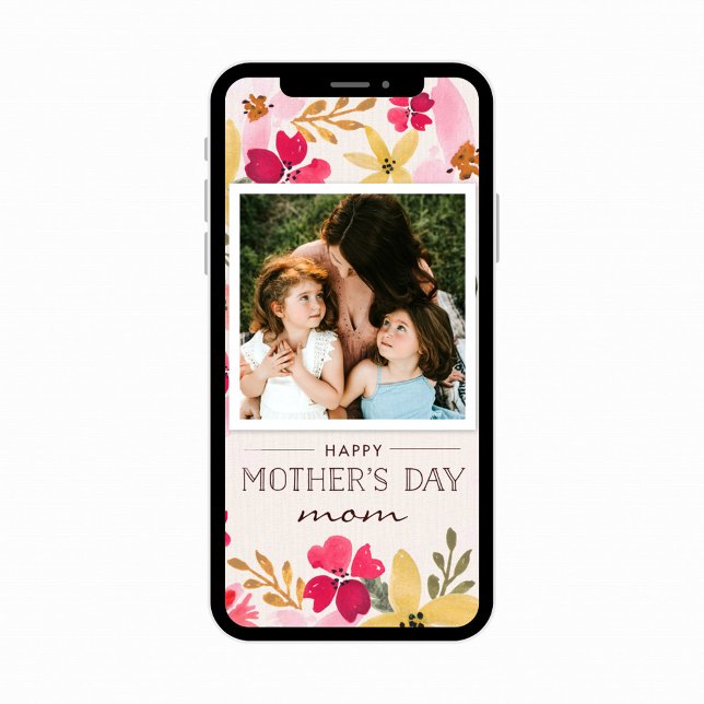 Carte de fête des mères à motif floral aquarelle (Créateur téléchargé)