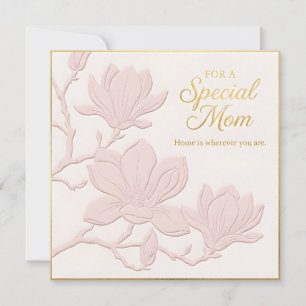 Carte de fête des mères à motif floral embossé