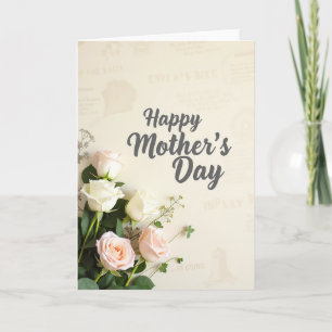 Carte de fête des mères à motif floral frais